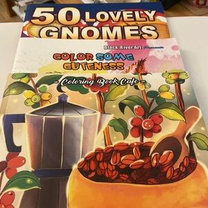 Three colouring books, 50 Lovely Gnomes, Coffee Life, Color some cuteness